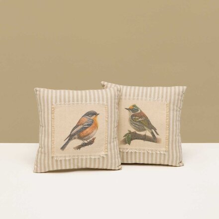 Meravic PILLOW BIRD 6"x6" SMALL  (1)  BEIGE/CREAM PLUSH  T5381