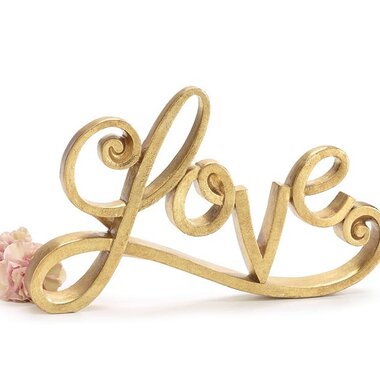 Burton + Burton GOLD LOVE SCRIPT SHELF SITTER  9747591