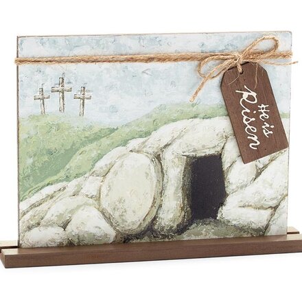Burton + Burton HE IS RISEN WOODEN SHELF SITTER     9748072