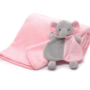 Burton + Burton BABY GIFT SET PINK  BLANKET AND RATTLE 9749267