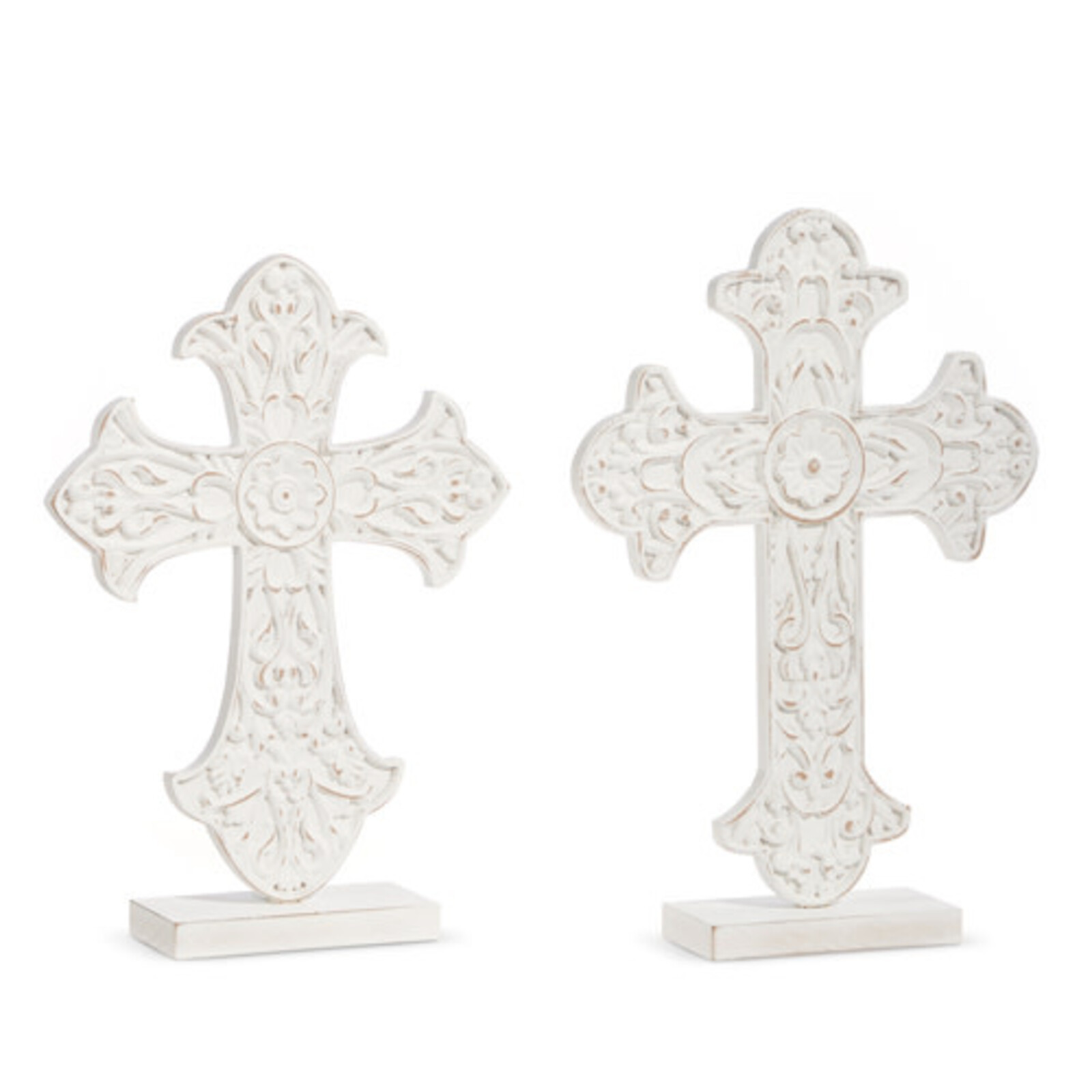 RAZ Imports Inc. 14.75" DISTRESSED CROSS ON STAND  4427927 L loading=