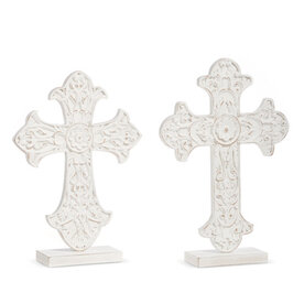 RAZ Imports Inc. 14.75" DISTRESSED CROSS ON STAND  4427927 L