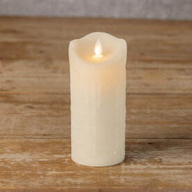 Ragon House 7" MOVING FLAME CREAM SHIMMER PILLAR CANDLE  NY236463