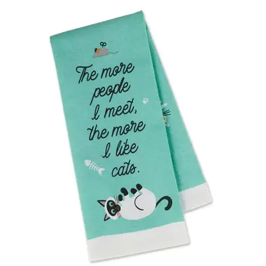 Design Imports DII Cat Person Printed Dishtowel  754539