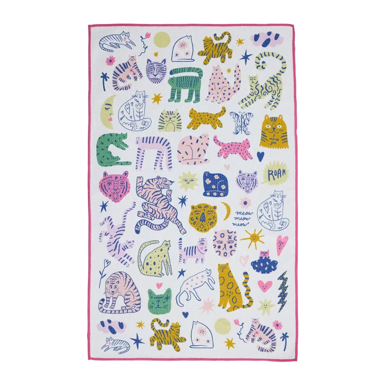 Design Imports DII Meow Meow Printed Microfiber Dishtowel  756833 loading=