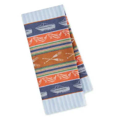 Design Imports DII Lake Life Stripe Jacquard Dishtowel  756766