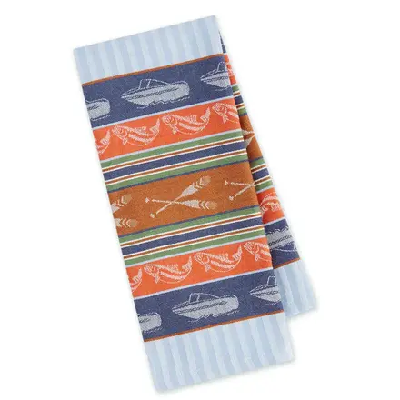Design Imports DII Lake Life Stripe Jacquard Dishtowel  756766