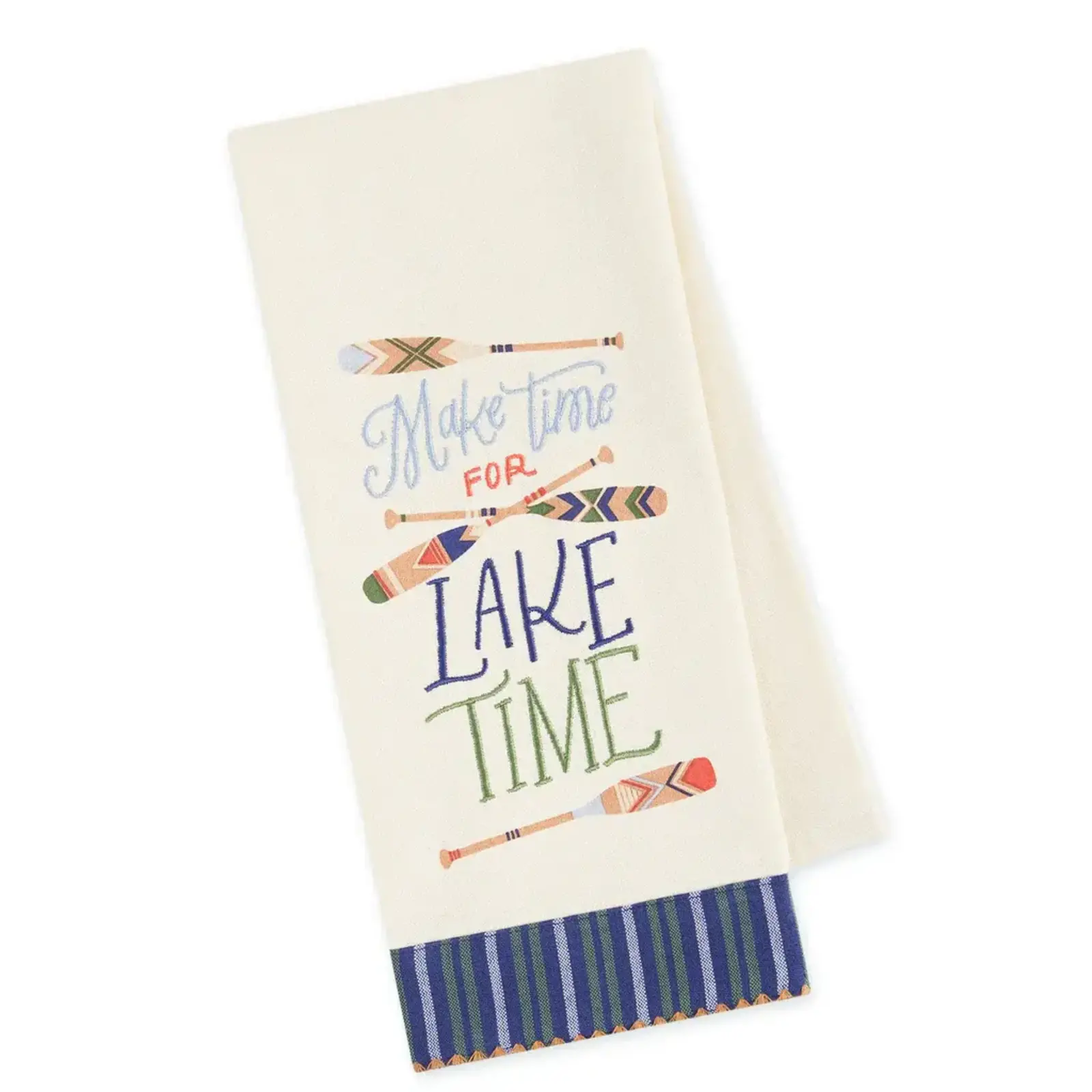 Design Imports DII Make Time For Lake Time Embellished Dishtowel  756758 loading=