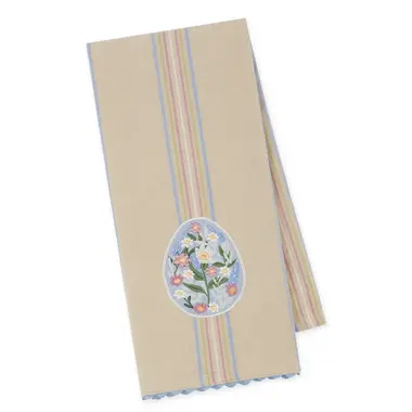 Design Imports DII Floral Easter Egg Embellished Dishtowel  756547