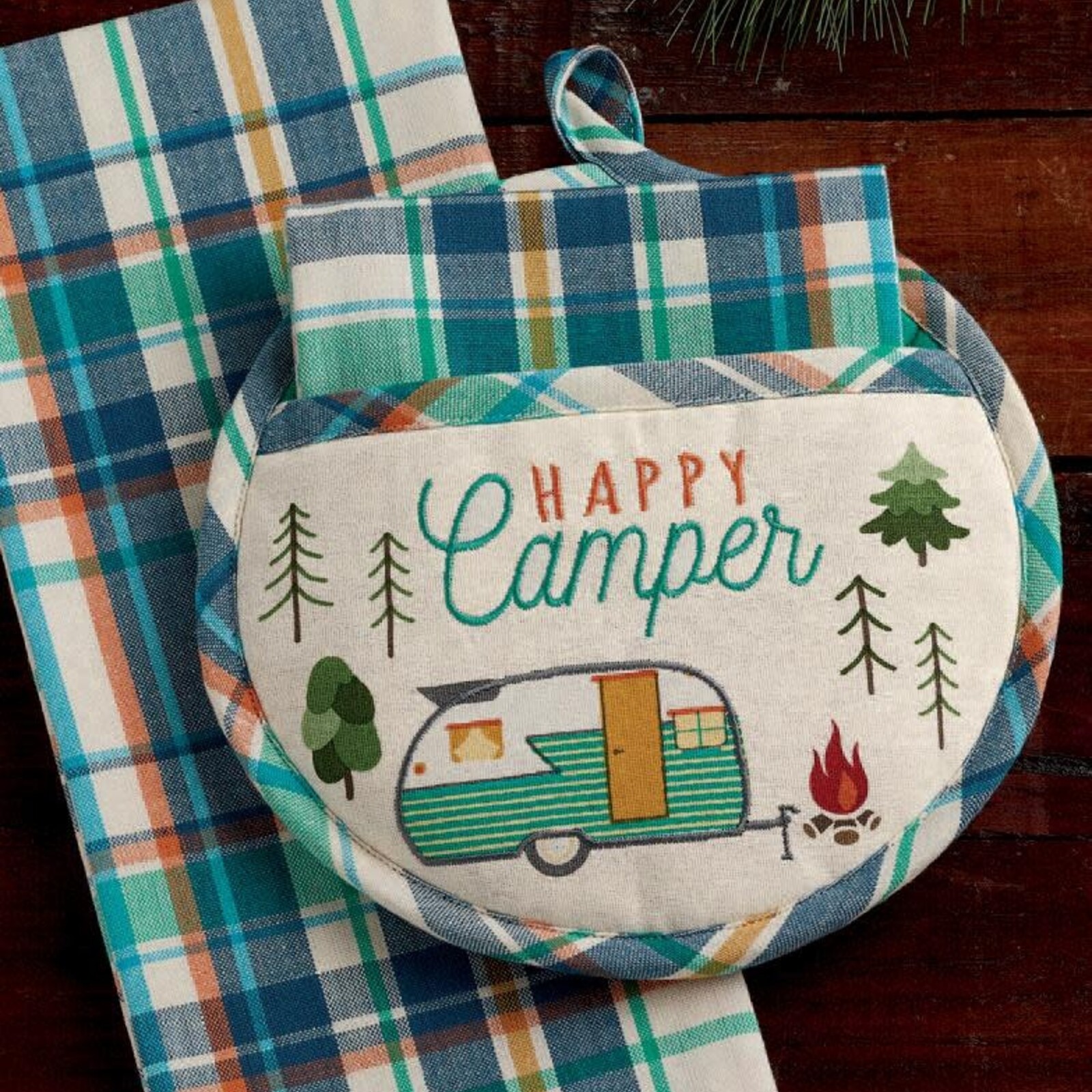 Design Imports DII Happy Camper Potholder Gift Set  750309 loading=
