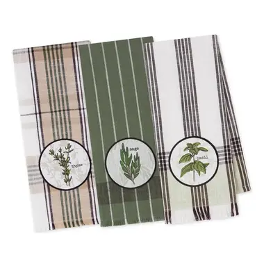 Design Imports DII Herb Garden Embellished Dishtowel  (1)   756868