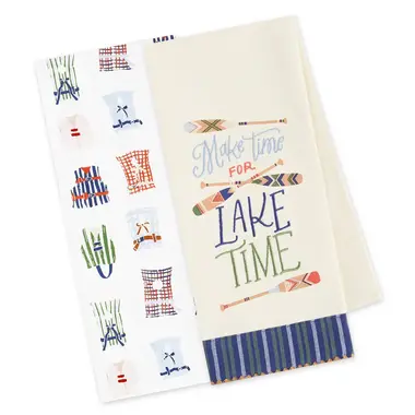 Design Imports DII Make Time For Lake Time Dishtowel Set of 2  756757