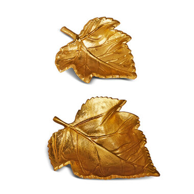 RAZ Imports Inc. 9" GOLDEN LEAF PLATES LARGE (1)  4524001 L