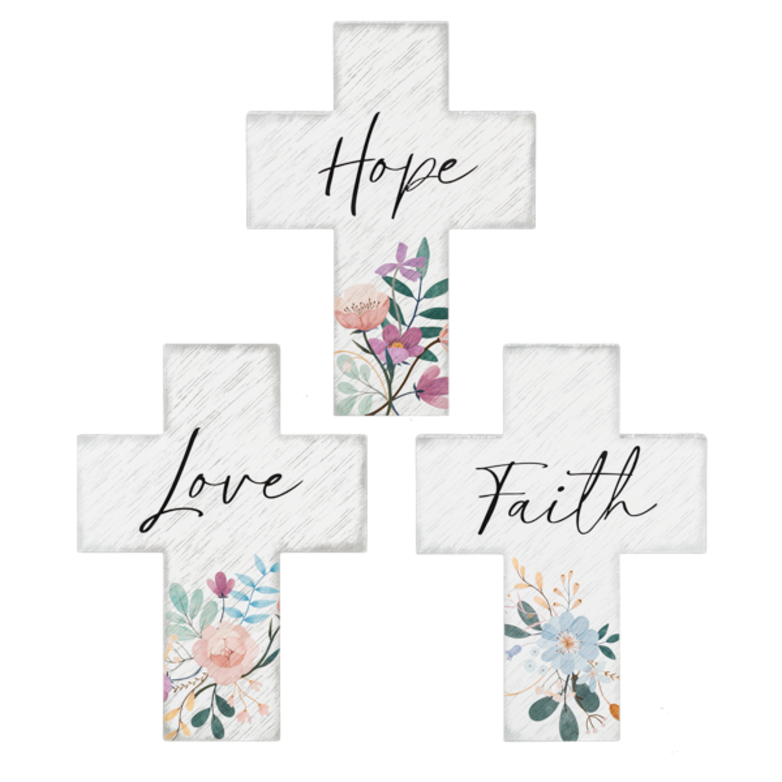 Ganz Love, Faith & Hope with Flower Cross (1)  CB188559 loading=