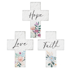 Ganz Love, Faith & Hope with Flower Cross (1)  CB188559