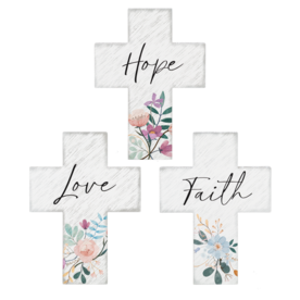Ganz Love, Faith & Hope with Flower Cross (1)  CB188559