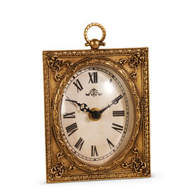 RAZ Imports Inc. 6" ANTIQUE GOLD CLOCK   4527979