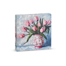 RAZ Imports Inc. 6" POTTED TULIPS in Pink Vase  WALL ART  4557339