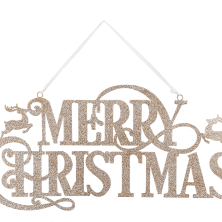 Ganz Metallic Glitter Merry Christmas Wall Decor  CX196210