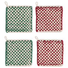 Ganz Cotton Crochet Christmas Check Pot Holder (1)  CX196979