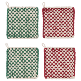 Ganz Cotton Crochet Christmas Check Pot Holder (1)  CX196979