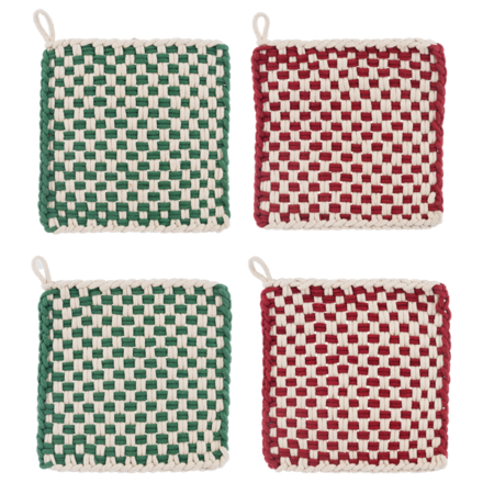 Ganz Cotton Crochet Christmas Check Pot Holder (1)  CX196979