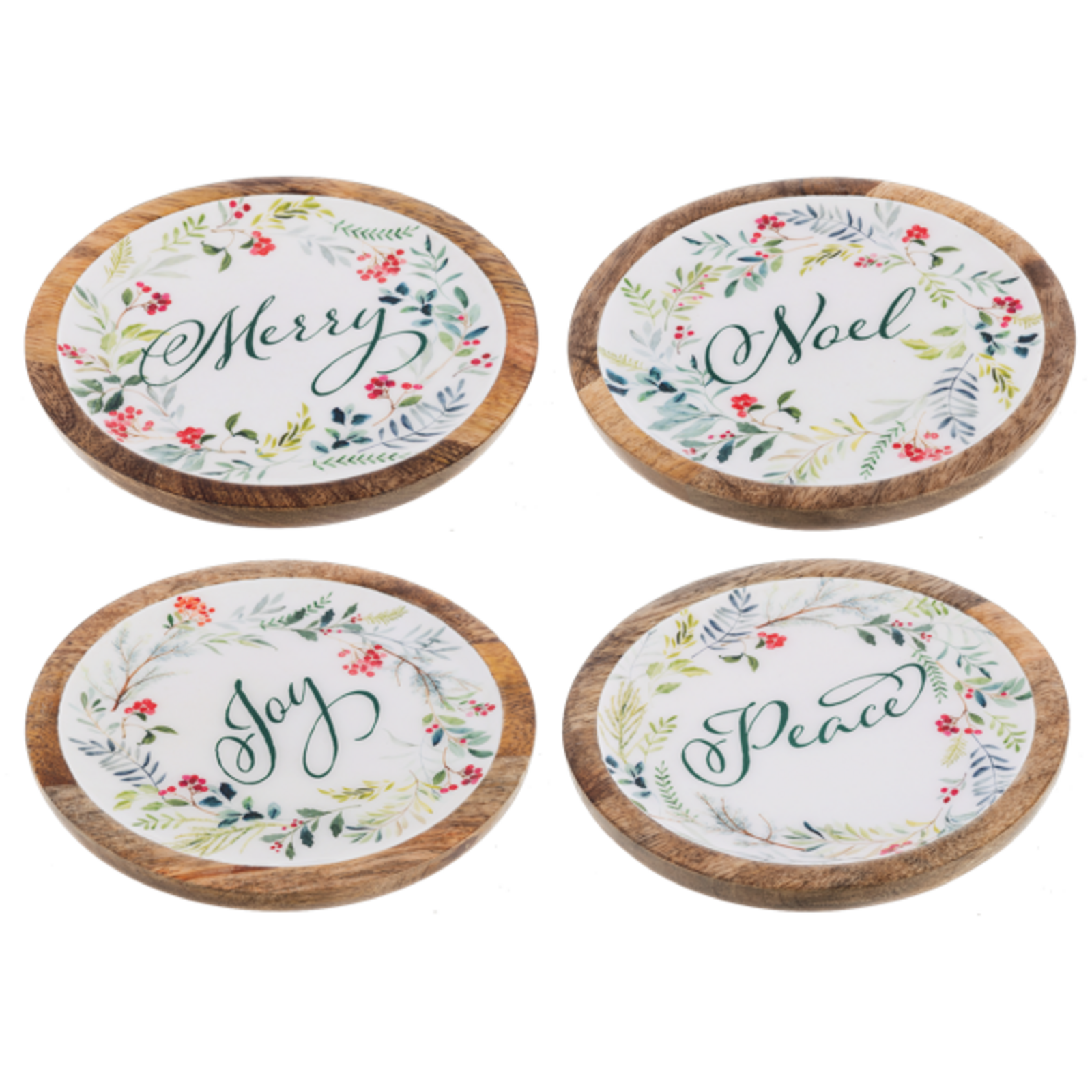 Ganz Round Wreath with Holiday Text Tidbit Tray (1)  CX197013 loading=