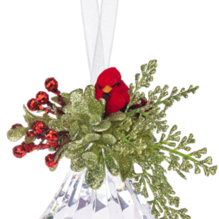 Kissing Krystals 5" Mini Cardinal Mistletoe Jewel  KK651