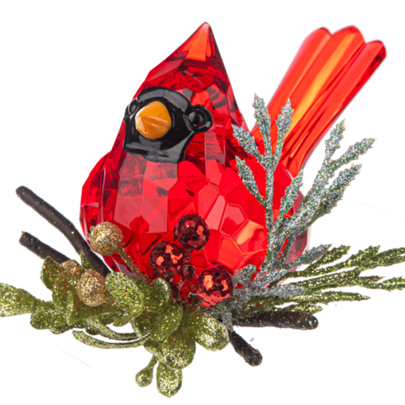 Kissing Krystals Sitting Mistletoe Krystal Cardinal  KK655 loading=