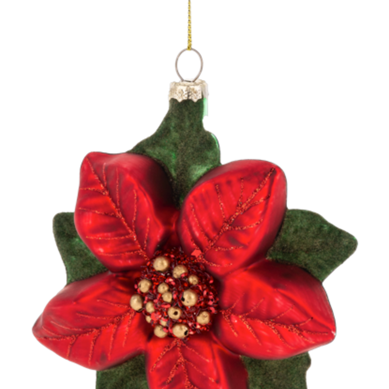 Ganz Poinsettia Ornament  MX197804 loading=