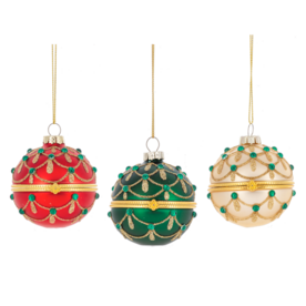 Ganz 3" Glittered Hinged Ball Ornaments (1)  MX197919