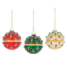Ganz 3" Glittered Hinged Ball Ornaments (1)  MX197919