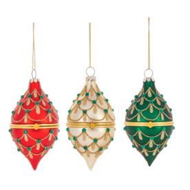 Ganz 4" Glittered Hinged Drop Ornaments (1)  MX197921