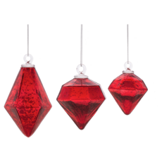 Ganz Kugel Red Diamond Shape Ornament (1)  MX199409