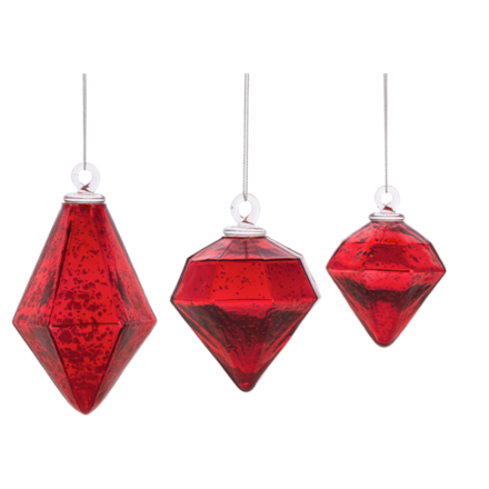 Ganz Kugel Red Diamond Shape Ornament (1)  MX199409