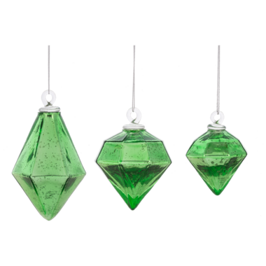 Ganz Kugel Green Diamond Shape Ornament (1)  MX199411