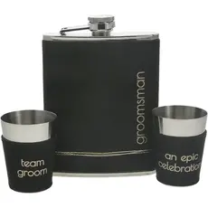 Pavilion Gift Groomsman One 8 oz Flask & Two 1.5 oz Shot Glasses    37229