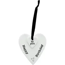 Pavilion Gift Happy Birthday 3" Ceramic Keepsake Heart Plaque   38299
