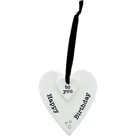 Pavilion Gift Happy Birthday 3" Ceramic Keepsake Heart Plaque   38299