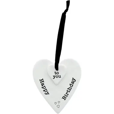 Pavilion Gift Happy Birthday 3" Ceramic Keepsake Heart Plaque   38299