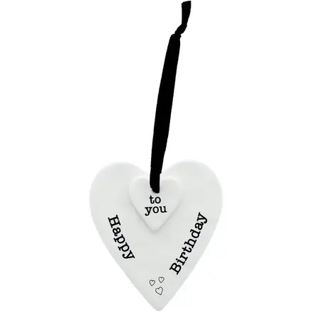 Pavilion Gift Happy Birthday 3" Ceramic Keepsake Heart Plaque   38299