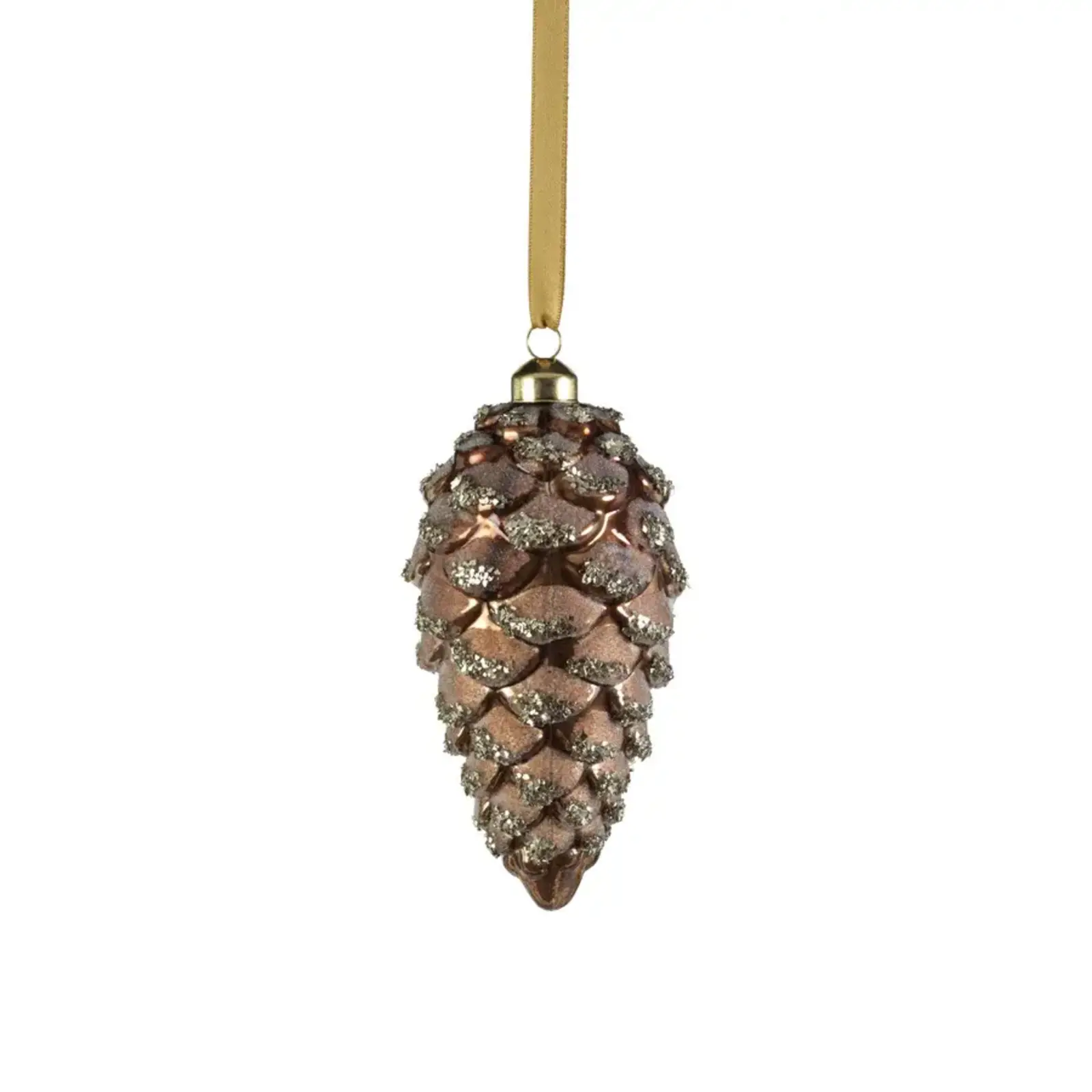 Zodax Glass Pine Cone Ornament - Copper Bronze - 6 in  CH-7032 loading=