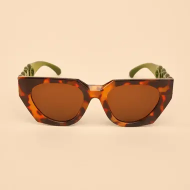 Powder Luxe Zelia Sunglasses-  Tortoiseshell/Olive   ZEL1