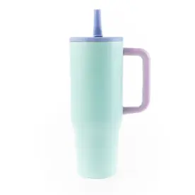 Mary Square 40oz Colorblock To-Go Tumbler | Aqua 61617