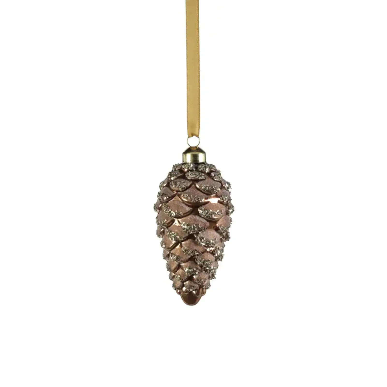 Zodax Glass Pine Cone Ornament - Copper Bronze - 4.75 in  CH-7031 loading=