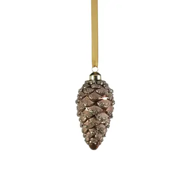Zodax Glass Pine Cone Ornament - Copper Bronze - 4.75 in  CH-7031