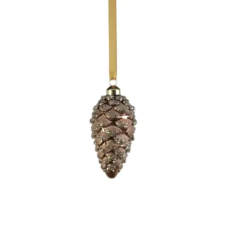 Zodax Glass Pine Cone Ornament - Copper Bronze - 4.75 in  CH-7031