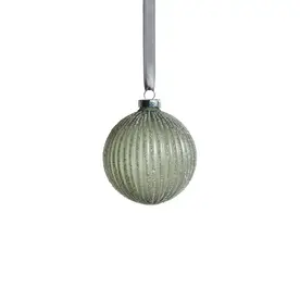 Zodax Grooved Green Glitter Glass Ball Ornament - Small  CH-6418