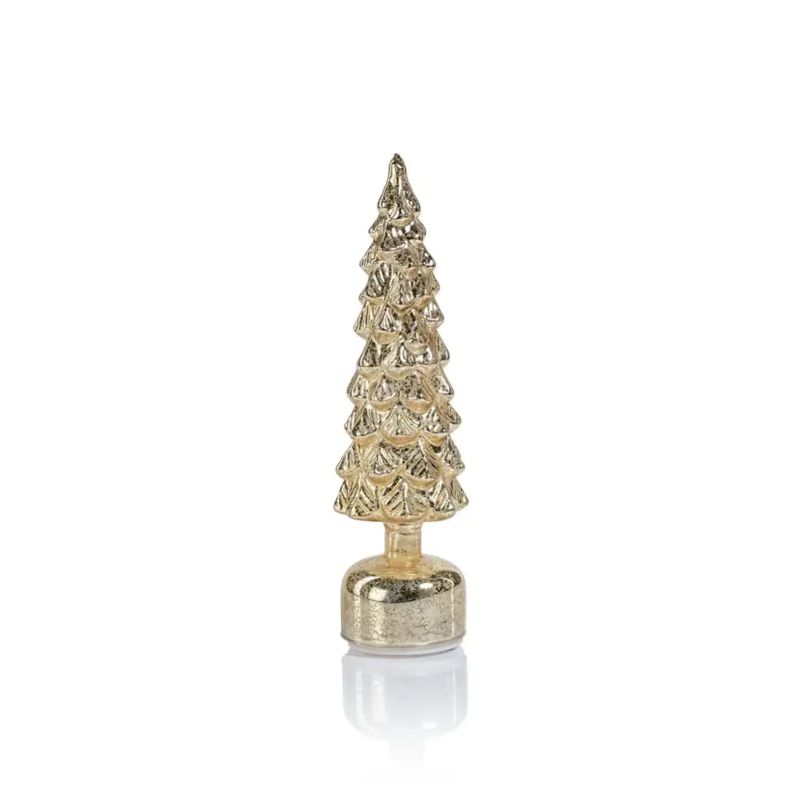 Zodax 14" Mountain Pine Rotating LED Tree - Antique Gold - Medium  CH-7677 loading=