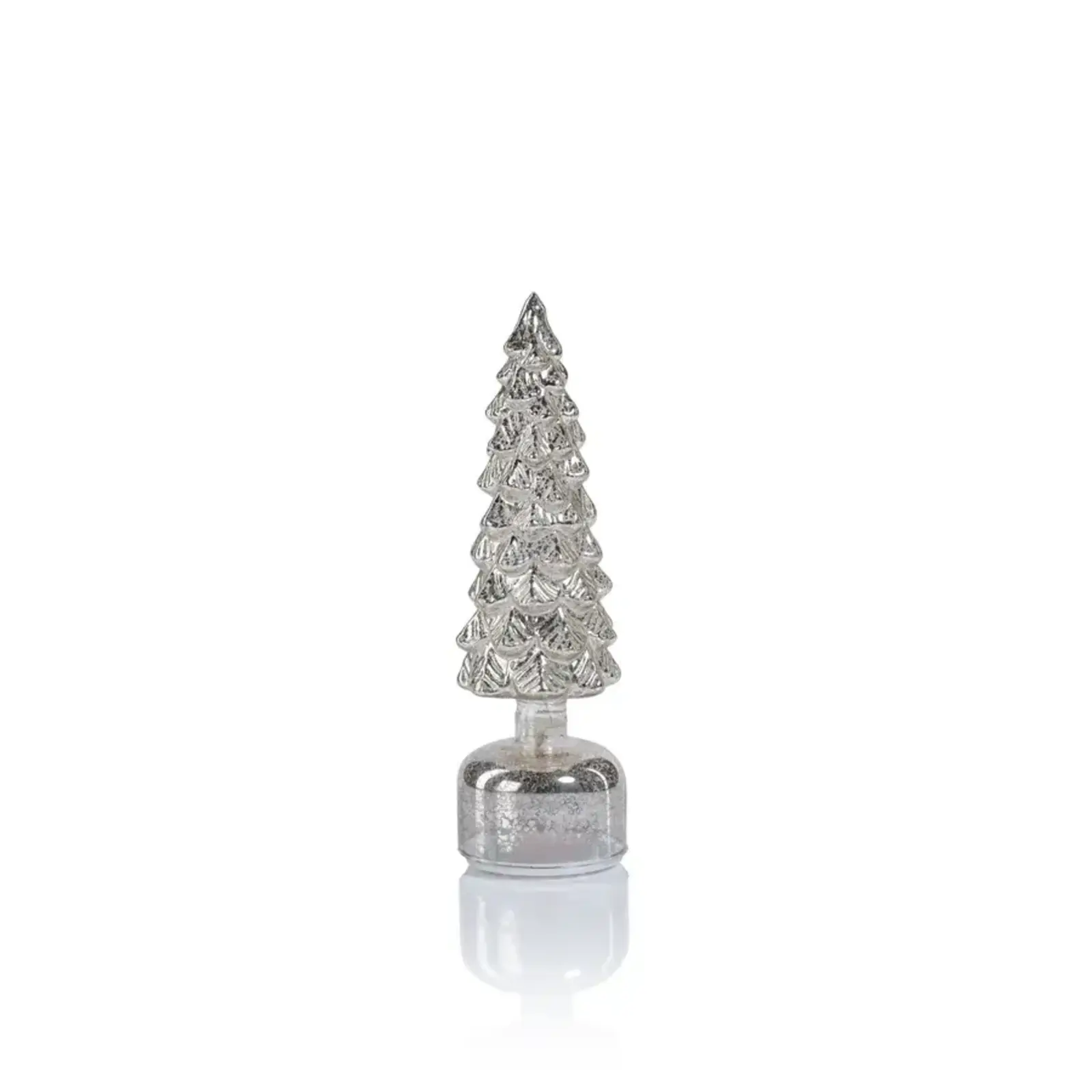 Zodax 11.75" Mountain Pine Rotating LED Tree - Antique Silver - Short  CH-7673 loading=
